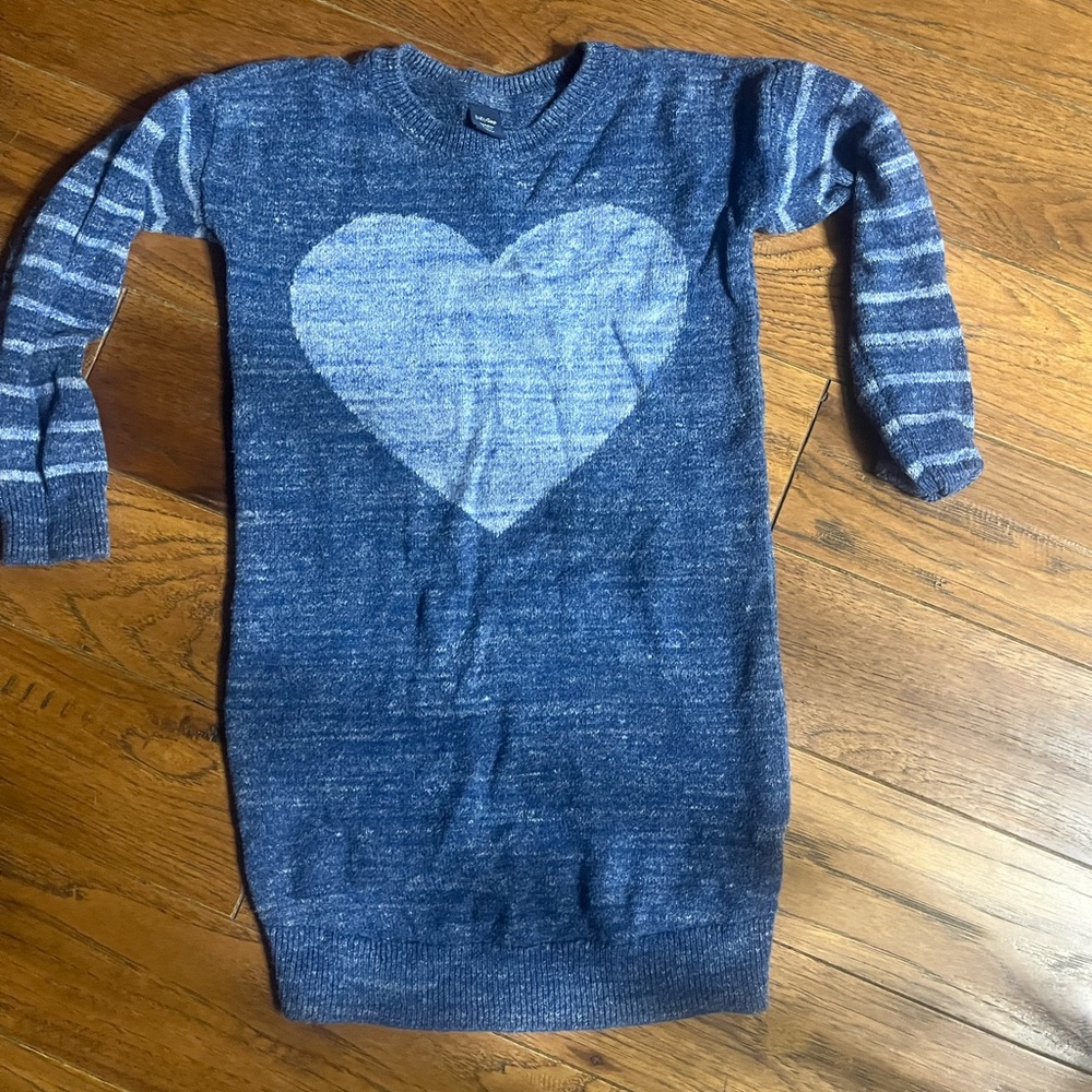 Baby GAP Blue Knit Sweater with Heart Pattern